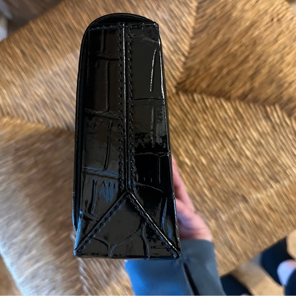 Ralph Lauren Patent Mock Croc Clutch Bag with Mirror and gold logo - Picture 6 of 12